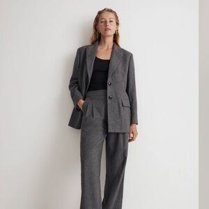 Madewell The Marled Bedford Oversized Blazer NWT Size 12 Mid Grey Melange